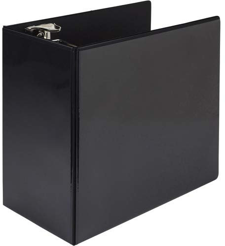 Samsill Titan Extra Großer 15,2 cm 3-Ring-Sichtordner – Antihaft-Anpassbare transparente Sichtabdeckung – Verriegelungs-D-Ring – hält über 1250 Blatt – Schwarz