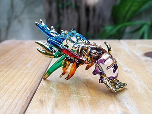 Handmade Lobster Art Art Glass Blown Sea Animal Figurine