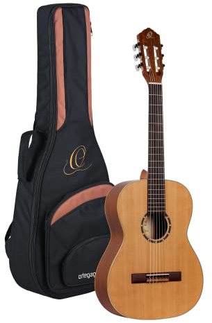 Ortega Family Series 7/8 Size Nylon-String Classical Guitar w/Pro Gig Bag, Natural Cedar (R122-7/8)