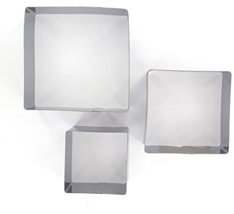 Fackelmann 43411 Lot de 3 emporte-pièces carrés de tailles différentes