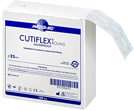 Wasserfeste und transparente, runde Pflaster, Master Aid Cutiflex round, 150 Stück