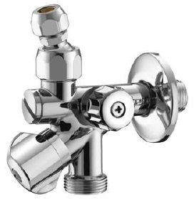 PIANA serie 0551 B 400 CR Rubinetto 1/2 a vitoni sottolavabo e per lavatrice - snodo con calotta bassa con filtro - cromato