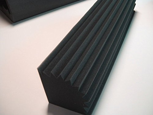 2 Stück Bass Trap SELBSTKLEBEND Absorberelemente Akustikschaumstoff, Dichte D30 kg/m3, Farbe Anthrazit Schwarz
