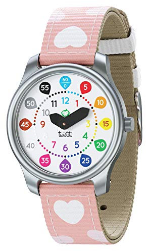 Twistiti - pädagogische Kinderuhr mit Zahlen - Armband mit Herzen