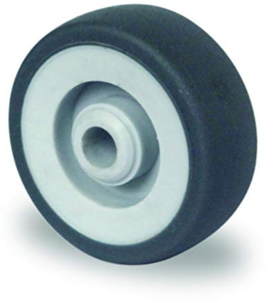 Abrollwerk Einbaurad 5 cm Durchmesser Apparaterolle TPE Gleitlager mit Achse M6 NEU