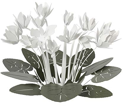 Arti & Mestieri Ciclamino - Centro Tavola Decorativo di Design 100% Made in Italy - in Ferro, 38 x 24 cm - Verde Garden e Bianco