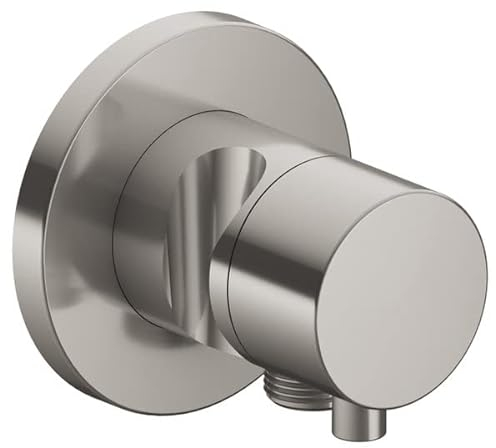 Keuco IXMO Armatur 59548, 3-Wege Umstellventil mit Schlauchanschluss und Brausehalter Unterputz, Griff Comfort, ohne Absperrung, 59548; Farbe: Nickel gebürstet