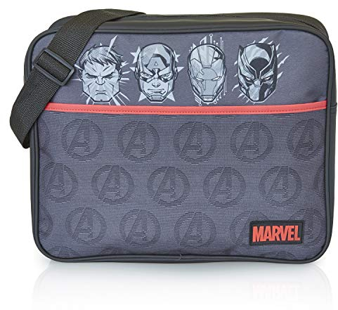 Marvel Avengers Umhängetasche, Kuriertasche Herren, Shoulder Bag Crossbody Tasche Männer, Jungen Gym Bag Mit Captain America, Hulk, Black Panther Und Iron Man, Schultertasche, Coole Fanartikel