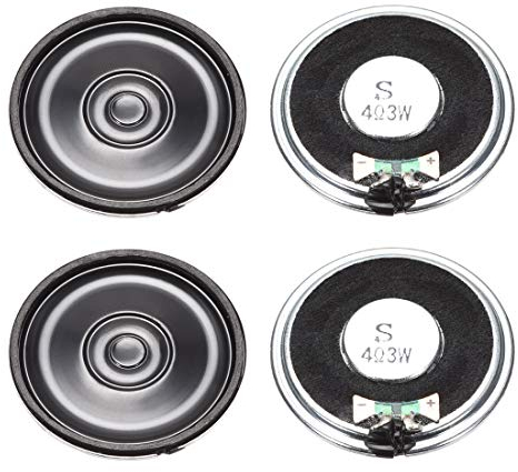 Sourcing Map -Lautsprecher, 3 W, 4 Ohm, magnetisch, 40 mm, runde Form, f眉r DVD/EVD, 4 St眉ck
