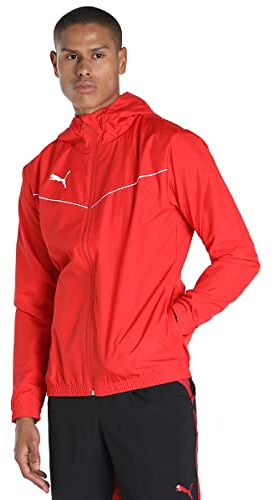 PUMA Herren Trainingsjacke teamRISE All Weather Jacket, Puma Red-Puma White, L, 657396