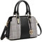 Miss Lulu Handtasche Damen Mittelgroß, Dreifarbige Color Block PU Litschi Struktur, Verstellbarer Schultergurt, Rückseitiger Diebstahlschutz Reißverschluss, 5 Fächer, Arbeit Reisen Schule