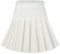 Dressystar Damen Dehnbar Faltenrock Schulmädchen Solide Skater Tennis Basic Mini Rock Weiß XS