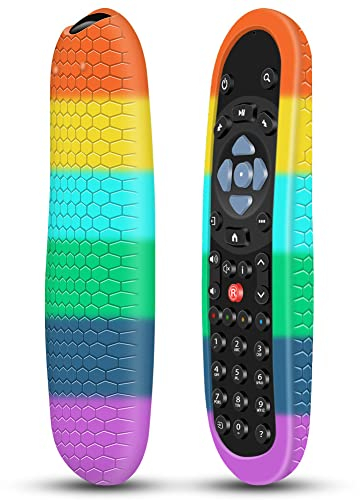 Custodia in Silicone per Sky Q Sostitutivo Telecomando Guscio Salvatelecomando per Sky Q 135/EC101/Non-Touch/Touch Edition/Sky Glass Remote Protettiva Cover Anti-Scivolo Cassa Copertura(Arcobaleno)