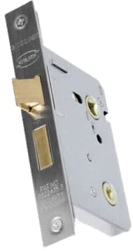 UAP Mortice Bathroom Lock 65mm - Mortice Door Lock Thumbturn Locking Door Security for Bathroom, Door Latch Mortice Lock for Internal Wooden Doors (Satin Stainless - 65mm)