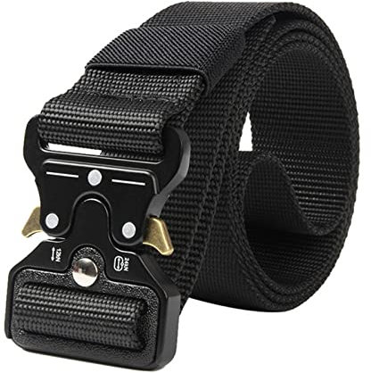 Homeilteds Marken militär militärische Taktische gürtel speziell for militärische Schnalle Einstellbarer Gürtel (Belt Length : 125cm, Color : Kkkk Black)