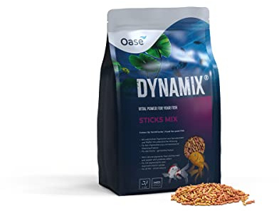 OASE Dynamix Sticks Mix 8 L, Fischfutter, Teichfischfutter, ideal bei gemischter Haltung von Natur- und rotfarbigen Fischen, gleichmäßiges Wachstum, schillernde Farben, verbesserte Vitaminaufnahme