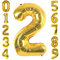 Tomario 40 Inch Large Number Balloon, Giant Foil Number Balloons for Birthday Party Decoration, Anniversaries (Glod, Number 2)