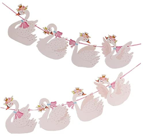 Fopytu Schwan Banner Party Dekorationen Pink Schwan Banner Garland Party Vorräte Für Kinder Mädchen Frauen Enfant