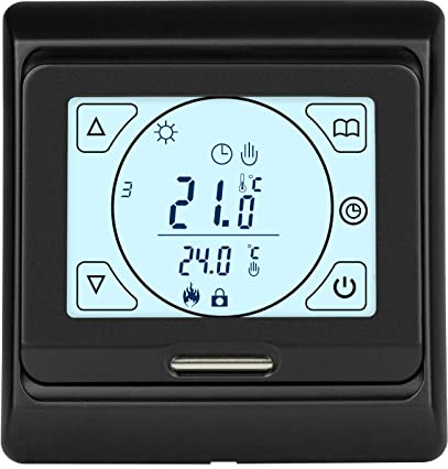 E91 Digital-Thermostat Raumregler mit Touch-Display und EXT. Sensor 10kOhm, für Fußbodenheizung elektrisch & wassergeführt
