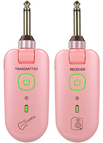 Irfora W3 Portable UHF Wireless Guitar Transmitter and Receiver Set 50M Übertragungsreichweite Audio Wireless System Eingebauter wiederaufladbarer Lithium-Akku für Bass-E-Gitarre Violine