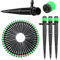 VooGenzek 50 Stücke 360 Grad Einstellbare Bewässerung Sprinkler, Garten Bewässerung Tropfer mit Barb Verbinder & Micro Drip Rohrhalter for 4/7mm Schlauch, für Gewächshaus, Topfpflanzen, Grün