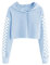 Cicy Bell Kapuzenpullover Für Mädchen Kinder Crop Tops Niedlich Plaid Langarm Mode Hoodie Sweatshirts Baby Blau 160
