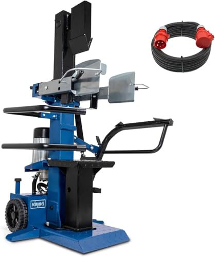 Scheppach Compact 10t Meterholz Holzspalter stehend 400V | 10 Tonnen Spaltkraft | 3500W | Holzlänge 1070mm / max. Ø 380mm | schwenkbarer Tisch | Hartholz & Weichholz | Fahrvorrichtung & 10m 400V Kabel