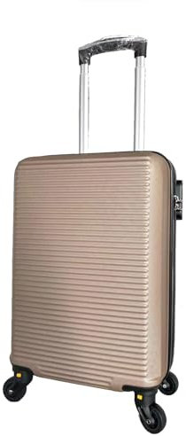 CELIMS - Petite Valise Cabine Rigide ABS 45 x 32 x 19 cm | Bagage à Main Léger | Approuvé EasyJet | avec Roues Amovibles | Champagne