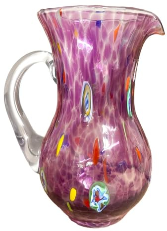 Gocce di Murano Krug Buvette 750 ml Made in Italy aus mundgeblasenem Glas. Hergestellt nach der Tradition der Murano-Handwerker, elegante Tischkaraffe