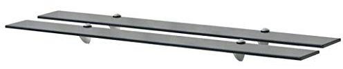 prissent Wandregal 100x10 cm 2 er Set Wandboard, Regalboden, Schweberegal, Hängeregal, Regalsysteme für Wohnzimmer, Arbeitszimmer, Badezimmer, Küche, CDs, Deko Schwarz