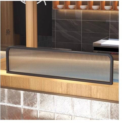 YJEUZCD Esstisch Bildschirme, Restaurant Gestreiftes Glas Dekorative Trennwände Gitter, Semi-privat Bar 30/50cm Niedriger Zaun Desk Divider (Farbe : Schwarz, Größe : 50x50cm)