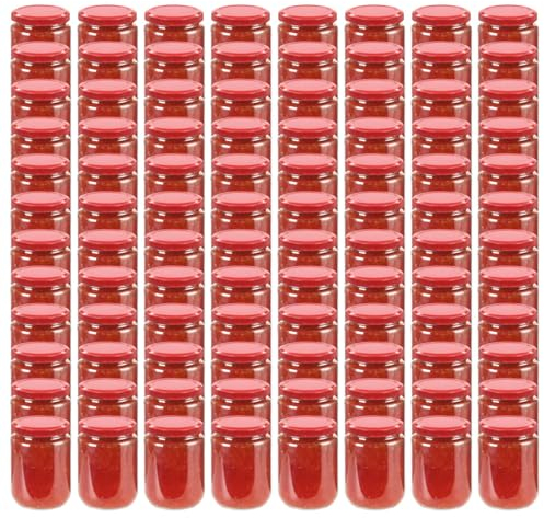 GuyAna Marmeladengläser mit Rotem Deckel 96 STK. 230 ml Kleine EinmachgläSer