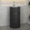 Lavandino a Colonna Moderno in Ferro Battuto, Mobile da Bagno con Lavabo in Acciaio Inox, Lavandino su Piedistallo Freestanding Set con Rubinetto e Scarico (senza contenitore,nero)