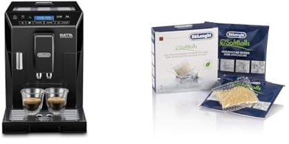 De'Longhi Eletta, Fully Automatic Bean to Cup Coffee Machine, Cappuccino and Espresso Maker, ECAM 44.660.B, 2 liters, Black & Softballs, 2 bags, balls prevent the formation of limestone water