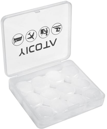YICOTA 6 Pairs Silicone Ear Plugs Waterproof Moldable Wax Earplugs Reusable Noise Cancelling Soft Ear Plugs for Sleeping Snoring Swimming Airplanes Concerts-Blue (White)