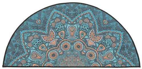Holibanna Bodenmatte Badematten Wasserdichter Teppich Halbkreisteppich Türmatte Im Mandala-Stil Matte Im -Stil Polyester