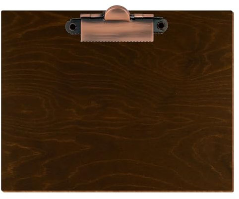 Bütic - Porte-bloc en bois - Forme standard - Chêne foncé - Pour A3, A4, A5, A6, Format : A6 paysage, pince : pince à dents en cuivre