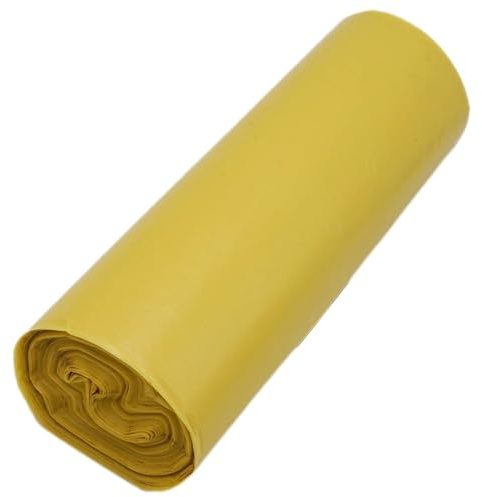 SKIR'CO Bolsas de basura de 60 litros, bolsas de basura amarillas de 60 x 72 cm, bolsas de basura de color amarillo (150 unidades)