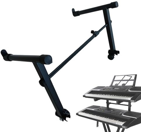 Espositore per tastiera, supporto doppio per tastiera - Supporto per display per pianoforte digitale a forma di X | Display per tastiera musicale X-Tube, supporto per pianoforte digitale a doppio stra