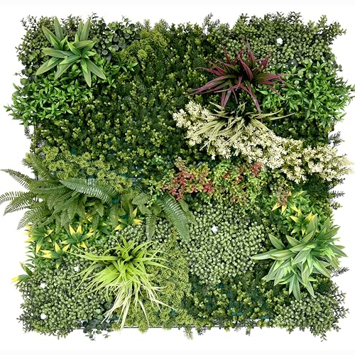 Primaflor - Ideen in Textil Kunstpflanzen-Wand - Jade A, 100 x 100 cm, UV-Stabilisierte künstliche Pflanzenwand zu Wandmontage, Wandpaneele