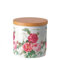 Ambiente Fine Bone China Porzellan Dose mit Bambus Deckel Kaffee/Tee/Gebäckdose Rosen Amber 10 cm hoch