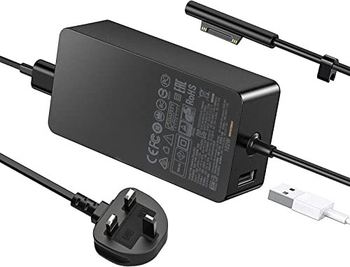 Surface Charger 102w PUGTOW Surface Pro Charger 15V 6.33A for Surface Book 1/2/3, Surface Pro 3/4/5/6/7/7+/8/9, Surface Laptop Go 1/2/3, Surface Laptop Studio with USB Port and Power Cord