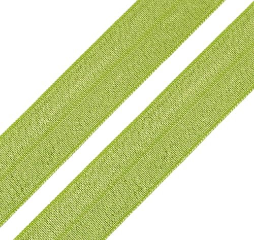 1m Einfassband 20mm hochelastisch 44% Elastan gefalzt Meterware Faltgummi Schrägband Farbwahl, Größe:20mm, Farbe:limette