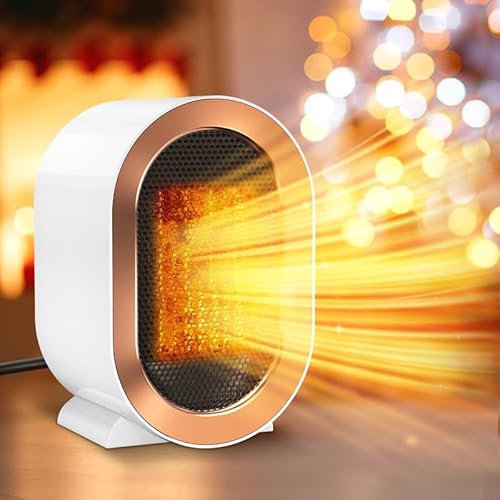 Mini Termoventilatore Ceramico 1500W Stufetta Elettrica Basso Consumo, 2S Riscaldamento Stufa Scaldabagno Elettrico, 2 Modalità Termoventilatore da Bagno, Silenziosa Stufetta Elettrica da Bagno