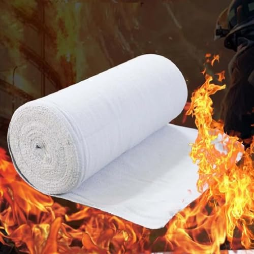 Zilimontt Feuerfestes Tuch, 2 mm dicke feuerfeste Decke, 1260 ℃ hochtemperaturbeständiges Keramikfasergewebe, feuerfestes Keramikfasertuch, 1 m Länge, 0,5 m Breite