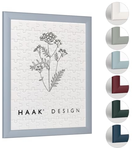 Haak Puzzlerahmen Damira Wellenblau 37,5 X 98 cm (ca. 1000 Teile) Bilderrahmen Rahmen für Puzzle