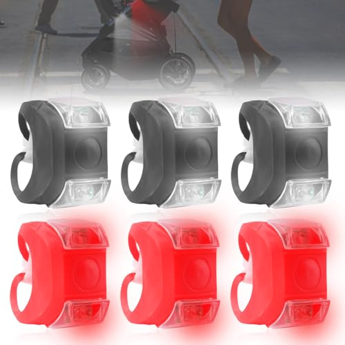 Kinderwagen Licht, 3 Lichtmodi Wasserdichte Kinderwagenlicht, Silikon Buggylicht, Silikonleuchten Kinderwagen Licht Rot Weiß Leuchte Passend für Alle Kinderwagen Beleuchtung (6 Stück)