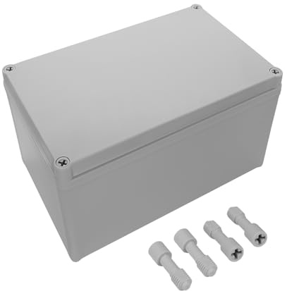 LeMotech IP67 wasserdichte Abzweigdose, ABS-Kunststoff Elektrobox, staubdichtes Gehäuse für Elektronik, Anschlusskästen für DIY-Projekte, Grau, 250x 150x 130mm