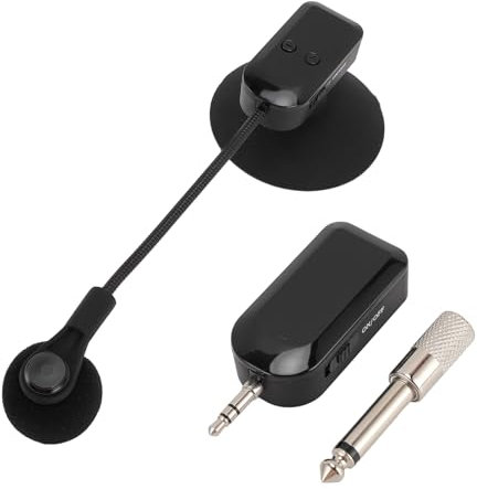 LICAEVEY Microfono Strumento Wireless, Microfono a Clip del Microfono per Violino di Chitarra Wireless da 2,4 GHz per Corna, Trombe, Amplificatore Vocale di Sassofoni, Gamma 131ft