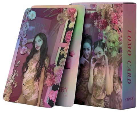 UENXRXE Black Pink,Album Blackpink,55 Pezzi Black-Pink Lomo Cartes(7e anniversaire)